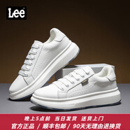 Lee男鞋休閑鞋設(shè)計感增高小白鞋男生時尚經(jīng)典板鞋舒適百搭白色鞋子男 白色 L233UB379 40 【偏大/請拍小一碼】