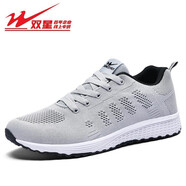 雙星名人（F-MAN）男鞋網(wǎng)面休閑運(yùn)動鞋透氣軟底網(wǎng)鞋男女情侶戶外跑步鞋輕便耐磨 灰色 40