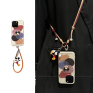 Lawrence Li可愛幾何塊適用蘋果16手機保護殼新款女iphone15promax掛件14pro可調(diào)節(jié)斜挎抱嬰袋掛繩13掛頸小眾 五色不規(guī)則色塊立體米奇+米奇掛件+淺棕色粗皮手繩 iPhone_16