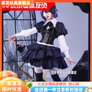 曼雪（manxue）*小鳥游六花cos服 中二病也要談戀愛動(dòng)漫周邊哥特洋裝cosplay服裝 六花洋裝(暗紋提花版)全套 S