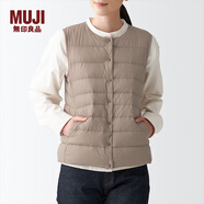 無(wú)印良品MUJI 女式 輕量羽絨便攜式背心 女士馬甲馬夾外搭冬季款BDC06C1A 深咖啡色 L