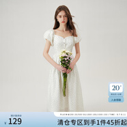 范思藍(lán)恩法式波點(diǎn)氣質(zhì)顯瘦A字連衣裙夏季新款裙子12203 白底黑波點(diǎn) XS