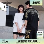 BOY LONDON【荷魯斯之眼】短袖三鷹翅膀印花潮酷T恤N01052 黑色 L
