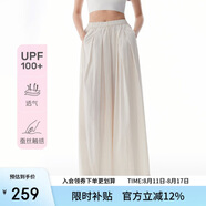 艾萊依時(shí)尚山本褲女夏季休閑涼感透氣高腰寬松防曬直筒褲長(zhǎng)褲 流花白L