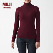 無(wú)印良品 MUJI 女式 羅紋 高領(lǐng)毛衣 BAG01A0A 長(cháng)袖針織衫 紫紅色 M