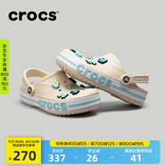 crocs卡駱馳洞洞鞋貝雅卡駱班輕便耐磨一腳蹬休閑鞋|205089 冬日白/彩色-1LI 41 /42(260mm)