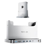 宜速配鹿為適用macmini主機支架底座macmini迷你立式支架拓展塢筆記本 MAC mini多功能8和1立式支架銀色