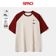 SPAO韓國同款純棉圓領(lǐng)短袖男夏季新品插肩袖設(shè)計潮流上衣SPDX25SD03LD