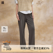 播高腰直筒褲女商場(chǎng)同款2024夏休閑寬松慵懶顯瘦山本褲BDR2KD1023 G20象灰 L