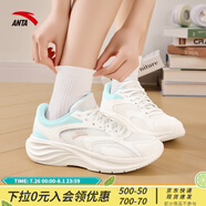 安踏漫步丨跑步鞋女鞋緩震回彈運(yùn)動鞋夏季密網(wǎng)透氣專業(yè)防滑體測慢跑鞋 【星云2】象牙白/冰晶綠 37.5
