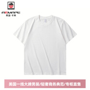 AEMAPE美國蘋果男裝新款270克全棉重磅純色圓領(lǐng)短袖T恤修身直筒潮牌時尚 白色 S