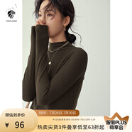 范思藍恩范思藍恩204303半高領打底衫女秋冬百搭修身針織上衣緊身內(nèi)搭毛衣 深咖色  XL
