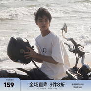 CHINISM  CH赤塵美式?jīng)龈兴俑啥绦鋞恤男士夏季潮流寬松休閑五分袖上衣 白色 （基礎(chǔ)款） XS
