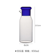咖啡冷萃杯高硼硅夏日隨行玻璃杯果汁杯茶葉冷泡瓶便攜水杯大容量 冷水壺寶石藍(lán)850ML【高硼硅玻璃