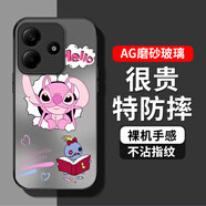 美齡美麗史迪仔適用紅米note14手機(jī)殼小米note12新款turbo4保護(hù)套13pro感10卡通11防摔9男女redmi網(wǎng)紅pro潮 【YA968安琪-經(jīng)典黑】AG玻璃殼 紅米 Note 14