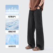 Lee Cooper李庫珀萊賽爾天絲軟牛仔褲男直筒寬松夏季薄款涼感垂順休閑長褲子 黑色 2XL