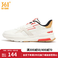 361度男鞋運(yùn)動(dòng)鞋夏季新款休閑老爹鞋跑步鞋 羽毛白/雀花紅 39