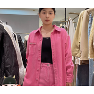 紅袖（hopeshow）紅袖女士簡約時尚牛仔褲89124091304 桃粉色 XL