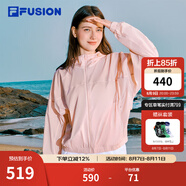 斐樂（FILA）FUSION斐樂潮牌梭織外套男子女子2025夏新款時(shí)尚休閑防曬連帽上衣 蓮花粉-PK XS