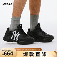 MLB官方老爹鞋女鞋 25年增高運動鞋男鞋情侶休閑鞋新款鞋子NY跑鞋 C1 洋基隊/黑色(升級版) 38.5 (245mm)