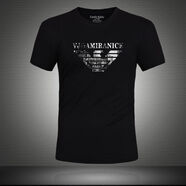 EMPORIO ARMANI EA7阿瑪尼2025夏季EA7短袖t恤男冰絲純棉休閑修身半袖印花體恤 A1935款黑色 M 建議【100-120】斤