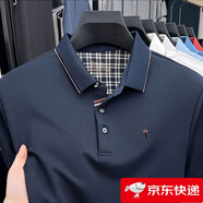 比音勒芬高端輕奢夏季男T恤中青年商務(wù)休閑刺繡時(shí)尚polo衫體恤 藏青 L 170/L 建議120-140斤