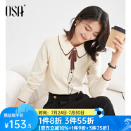 歐莎（OSA）千金小香風(fēng)減齡內(nèi)搭娃娃領(lǐng)針織衫2025秋新款打底衫毛衣女上衣氣質(zhì) 杏色A 2XL