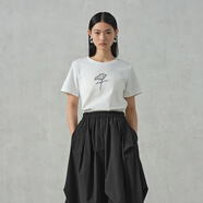阿依蓮（A.YILIAN）【商場同款】阿依蓮休閑正肩短袖T恤女2025夏季新款氣質(zhì)上衣內(nèi)搭 梔子白 M