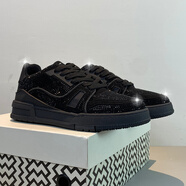 惠奴比歐洲站潮男板鞋2025新款舒適透氣低幫軟底輕質(zhì)水鉆歐貨輕奢休閑鞋 黑色【升級版水鉆】 41  皮鞋碼