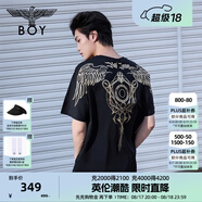 BOY LONDON【暗黑羅盤】夏情侶款短袖權(quán)杖印花炸街潮牌T恤N01906 N0103902 M