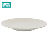 NITORI宜得利家居 餐廳餐具小盤湯勺子飯面碗飯碗超輕量餐具繽紛白唐津 超輕量大盤 23cm