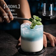 BREZ柯林杯雞尾酒杯 長(cháng)島冰茶杯玻璃直身調酒杯金湯力微醺莫吉托杯子 古典杯【400ml】寬口