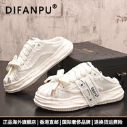 DIFANPU國際奢侈品牌男鞋2025年最新款半拖鞋輕奢高端休閑鞋時(shí)尚透氣板鞋 白【品牌禮盒】 38