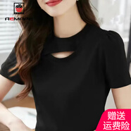 AEMAPE短袖t恤女2025年新款夏季時(shí)尚女裝時(shí)尚緊身上衣簡(jiǎn)約 黑色 L