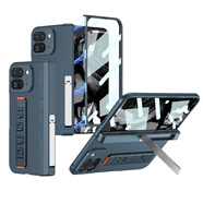 GKK適用谷歌Google pixel fold2手機殼腕帶支架殼膜一體保護套創(chuàng)意潮 磁吸殼膜-側包支架-空山綠 Google-Fold2