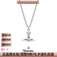 薇薇安·威斯特伍德（Vivienne Westwood）西太后新款項鏈經(jīng)典立體土星項鏈毛衣鏈送女朋友七夕禮物女 銀-土星立體項鏈小號