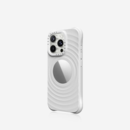 CASETIFY 純色波漾手機殼 MagSafe兼容 硅膠手機殼 適用于蘋果iPhone16/15 Plus/Pro/Max手機保護殼 波漾鏡面-白色Magsafe iPhone 16 Pro