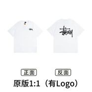 斯圖西（stussy）重磅印花男女潮牌夏季寬松情侶高街短袖上衣半袖T恤 XB852白色 S  建議100-120斤