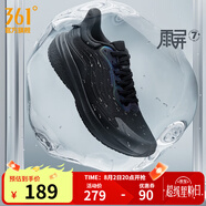 361度運動鞋男鞋雨屏7雨天通勤鞋防潑水防滑黑色跑鞋緩震鞋子男 曜石黑 42