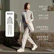 安踏易打理套裝丨立領(lǐng)針織外套長(cháng)褲女款秋季運動(dòng)上衣直筒褲兩件套