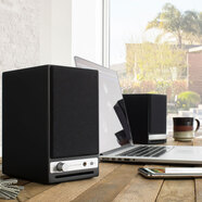 漫步者Audioengine聲擎桌面式HiFi藍牙音響立體聲有源多媒體電腦 綢緞黑