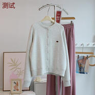 簡約百搭空氣棉短款運(yùn)動休閑外套女春秋寬松棒球服暗扣開衫衛(wèi)衣 白花灰 M90-120斤