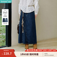 茵曼（INMAN）時(shí)尚繡花女裝立領(lǐng)襯衫洋氣寬松休閑2025夏季新款長袖襯衣 深牛仔藍(lán)半身裙-18438189 S （褲子 26碼）