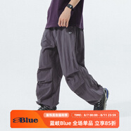 NOTHOMMEBLUE藍(lán)岐春裝新款工裝機(jī)能風(fēng)可調(diào)節(jié)束腳降落傘長(zhǎng)褲男 紫灰色 XL