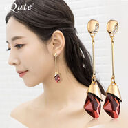 依特耳環(huán)女長(cháng)款氣質(zhì)韓國耳墜個(gè)性925銀針耳釘女簡(jiǎn)約百搭耳飾 魅力紅