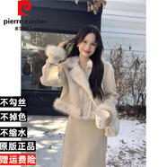 皮爾卡丹（pierre cardin）仿鹿皮絨小香風(fēng)加絨加厚長(zhǎng)袖外套半身裙冬季2025新款時(shí)尚兩件套 短裙套裝 L