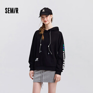 森馬（Semir）[衛衣合輯]衛衣男簡(jiǎn)約百搭男士衛衣通勤外套男潮流中性衛衣情侶款 [女裝A款]黑色90001 M