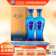 洋河【官方授權】海之藍  52度白酒 綿柔型酒  洋河藍色經(jīng)典 52度 375mL 2瓶 雙支裝