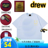 DREW HOUSEDrew短袖笑臉短袖賈斯丁比伯同款小惡魔卡通情侶百搭純棉圓領(lǐng)短袖 9886668三標齊全-淺藍 M （85-120斤）156-163cm