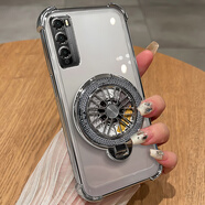 恒浩達華為暢享20pro手機殼暢享Z透明保護5G硅膠套DVC一AN20氣囊全包防摔軟外殼TN00超薄Davinci男女帶支 【氣質(zhì)銀】透明電鍍+旋轉陀螺支架 華為 暢享Z